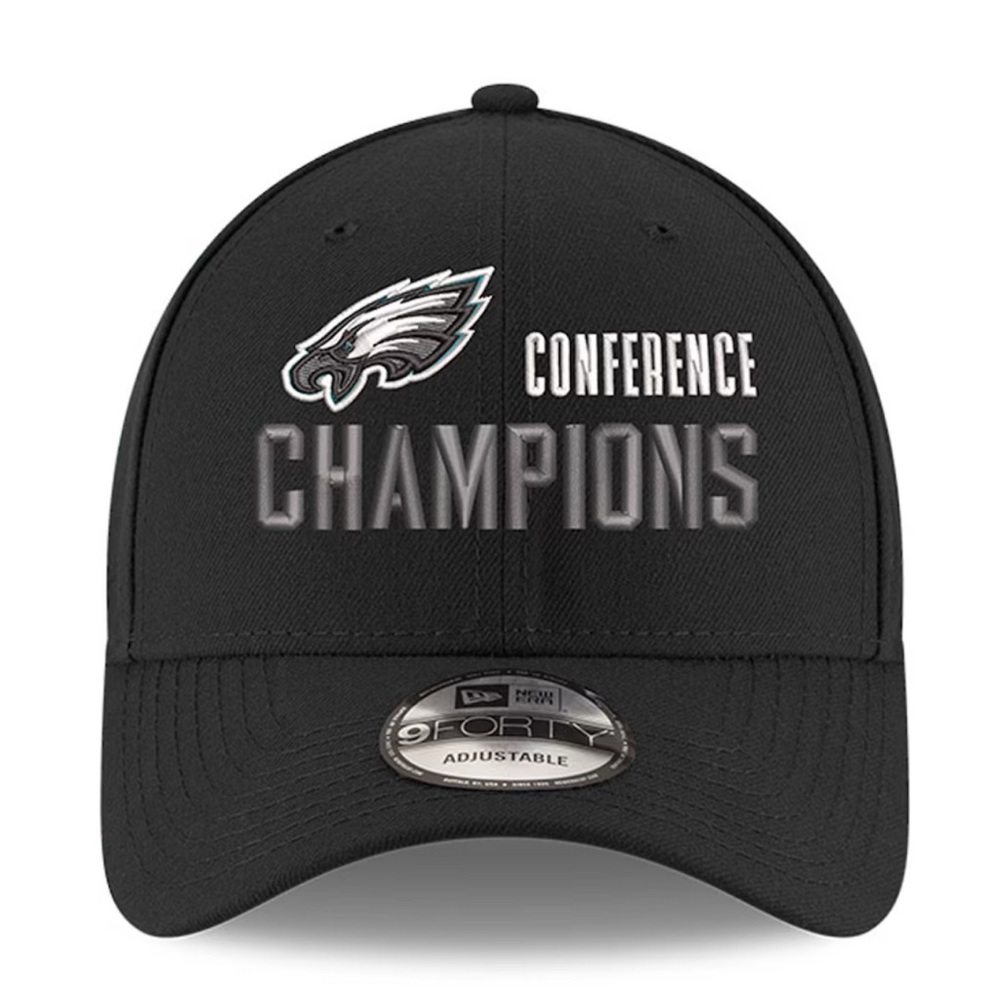 New Era Black Philadelphia Eagles Conference Champions Replica Hat